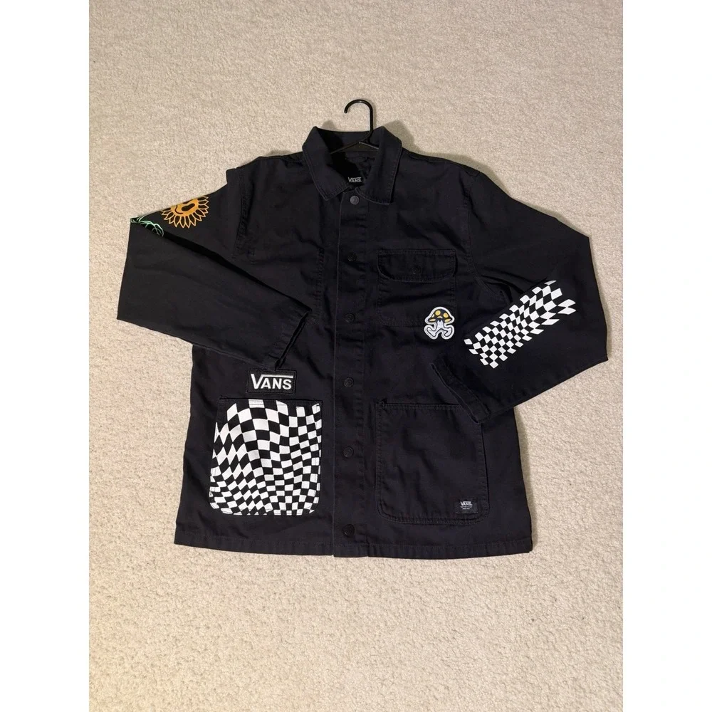 Vans Micro Dazed Drill Chore Coat Black Denim Jacket Tyson Peterson Graphic Logo